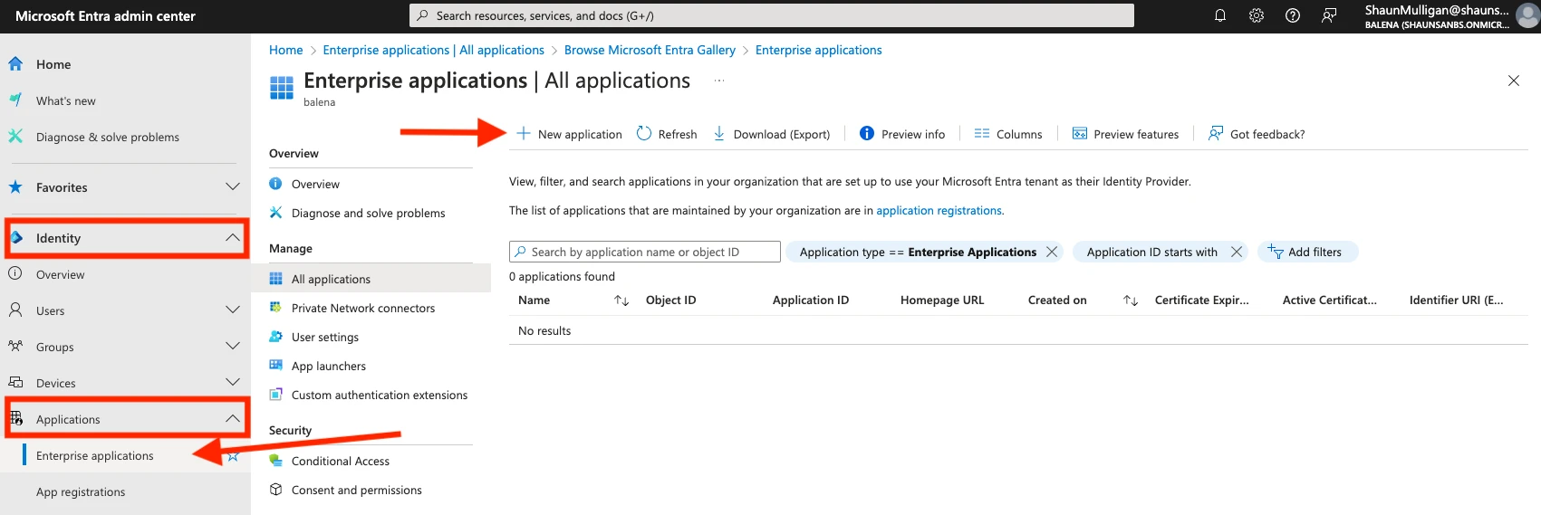 Create new enterprise app in Microsoft entra ID