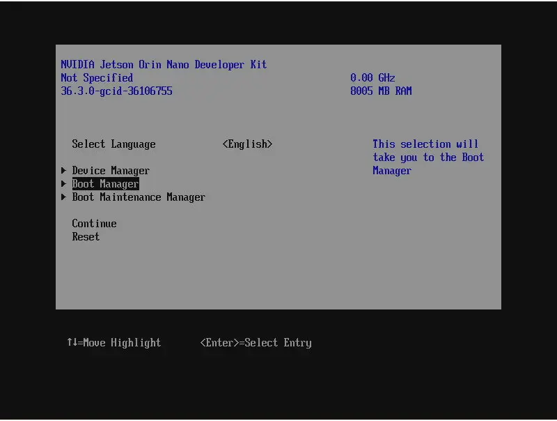 Orin UEFI boot manager